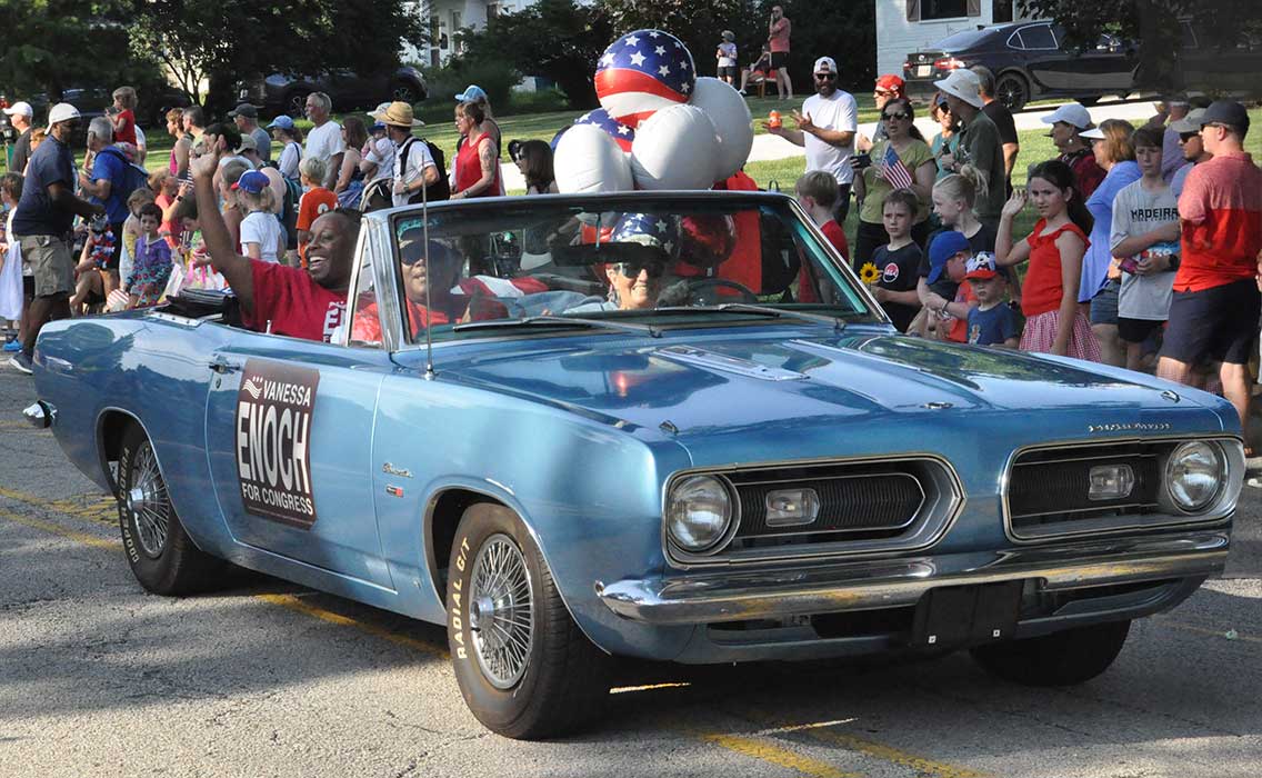 Vanessa Enoch in a holiday parade